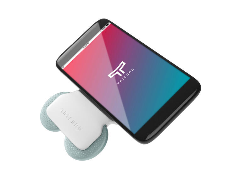 TRICURO go | Appbasert måleapparat Illustrerer formen på ryggraden 