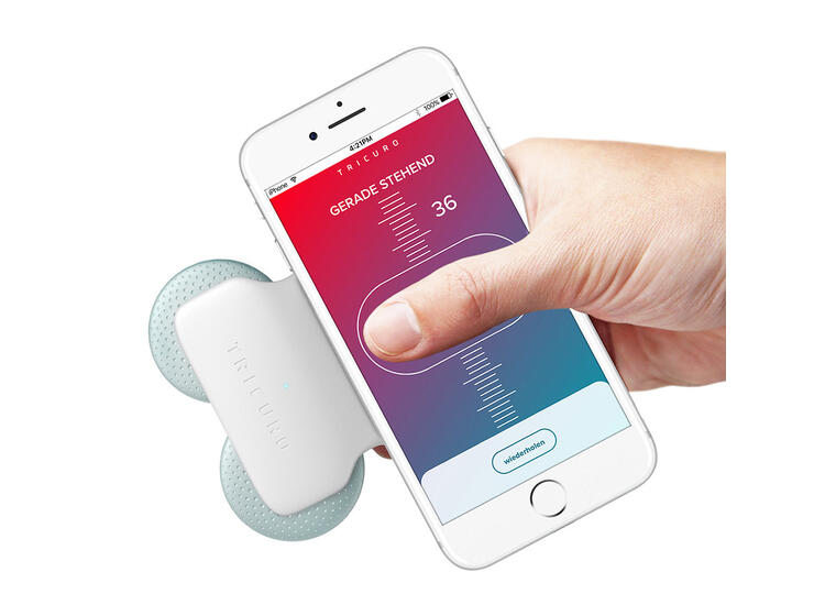 TRICURO go | Appbasert måleapparat Illustrerer formen på ryggraden 