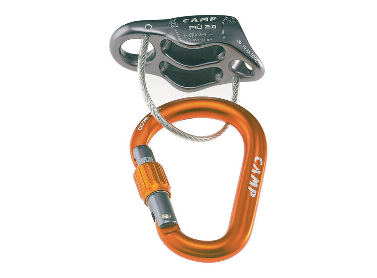 Taubrems CAMP PIU 2.0 BELAY KIT | Grå Komplett sett med skrukarabin 