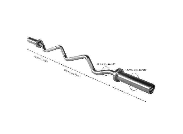 Vektstang Olympisk Z-Stang EZ Curl Bar | 128 cm | 8,5 kg 