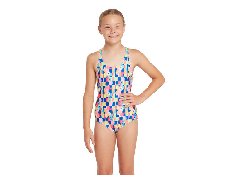 Flowerpatch Rowleeback Badedrakt jr 116 Zoggs | Blå/Flerfarget | Ecolast 