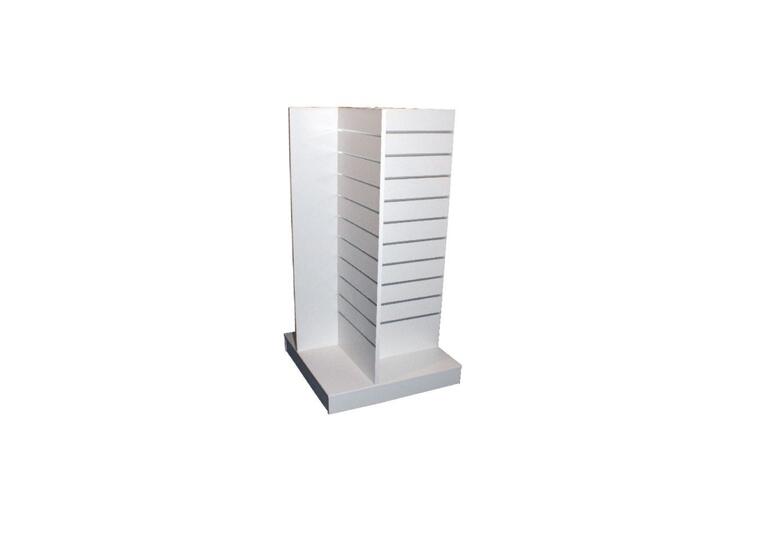 Gulvgondol 4-sidet rillepanel | Hvit H: 132 cm B: 60 cm D: 60 cm 