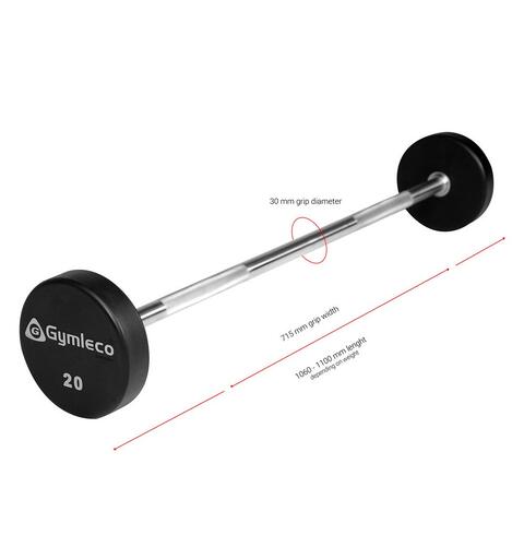 Gymleco vektstang med fast vekt 30 kg