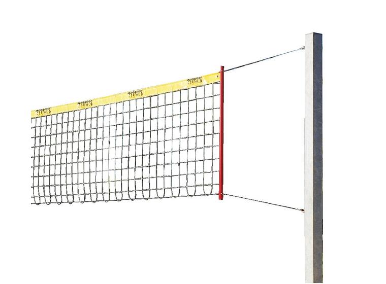 Sandvolleyball-sett Stabil Plastbelagt vaiernett | Polstret stolper 