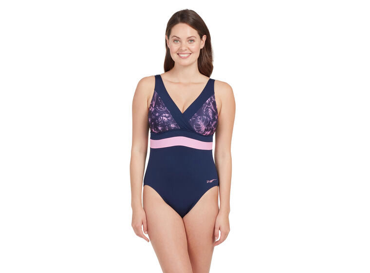 Sunset Bloom Square Back Badedrakt EU34 Zoggs | Blå/ Flerfarget | Ecolast 