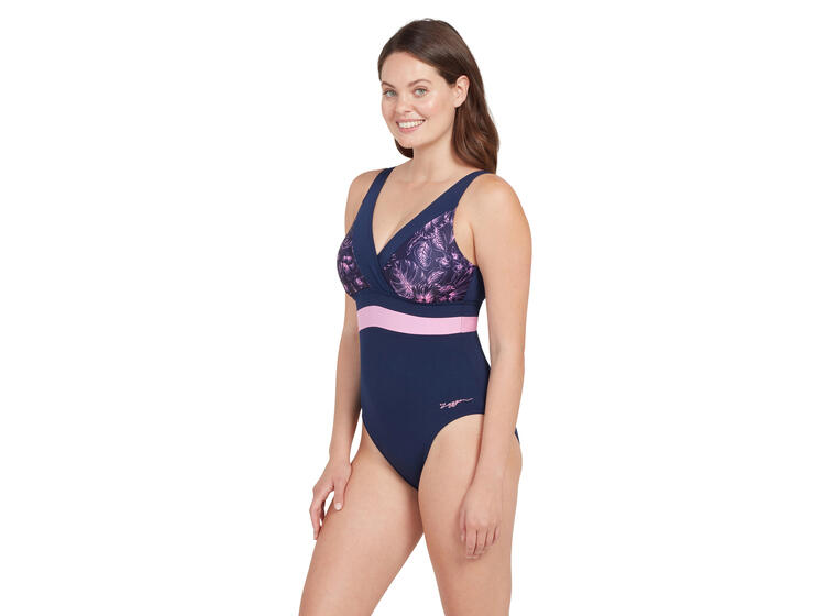 Sunset Bloom Square Back Badedrakt EU34 Zoggs | Blå/ Flerfarget | Ecolast 