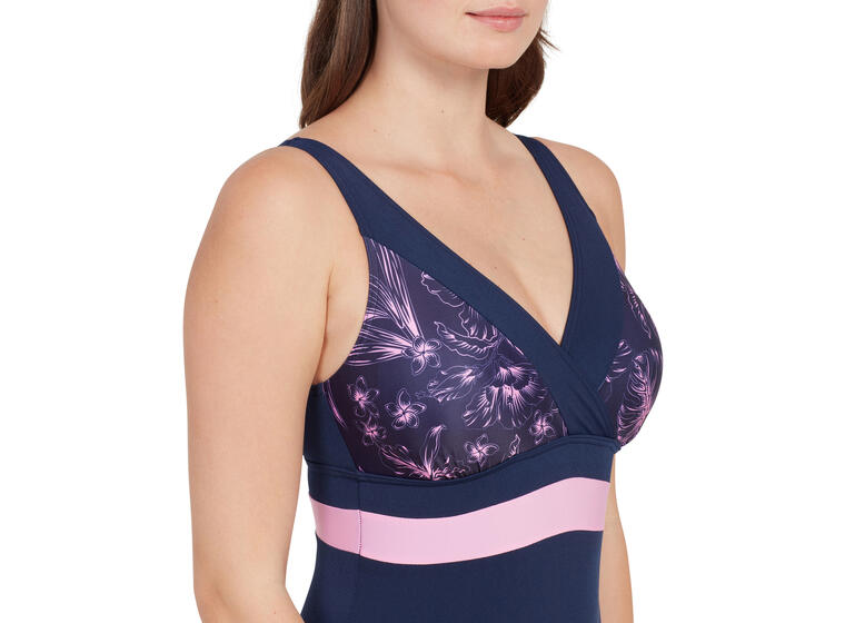 Sunset Bloom Square Back Badedrakt EU34 Zoggs | Blå/ Flerfarget | Ecolast 