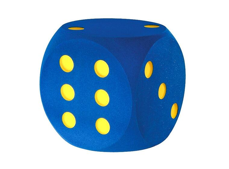 Terning i skum - Stor terning blå 1 stk | 30 cm skumterning 