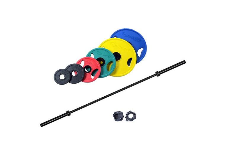 Vektsett Gymleco Olympisk 135 kg Vektstang 220 cm, vektskiver og låser 
