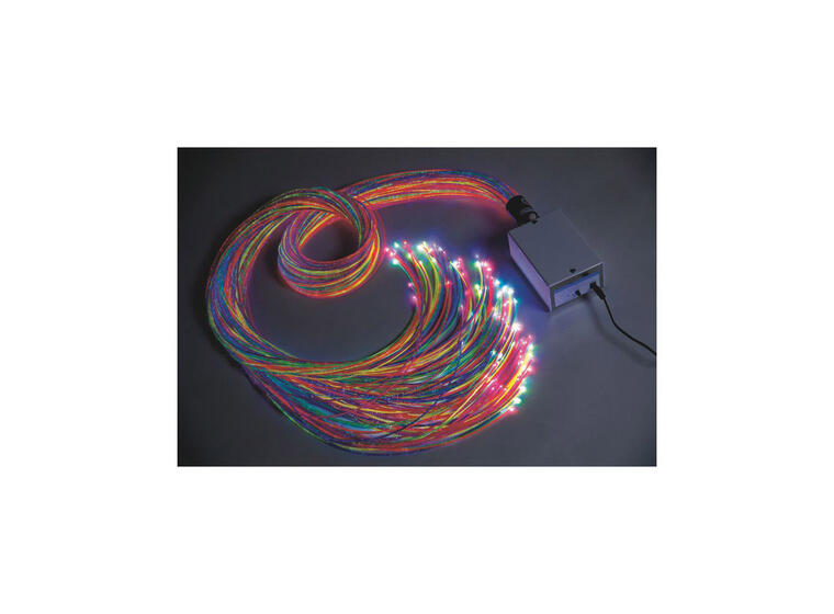 Fiberoptikk 100 flerfargede tråder 200 cm | med lyskilde 