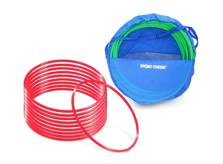Gymnastikkringer Pvc 70 cm | Rød 70 cm | 10 stk med oppbevaringsbag 