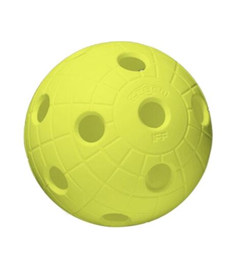 Innebandyball Crater Neongul med ruglet overflate