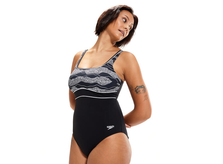 ContourEclipse Badedrakt 36 Speedo | Svart/Hvit | ECO Shape Comprex 