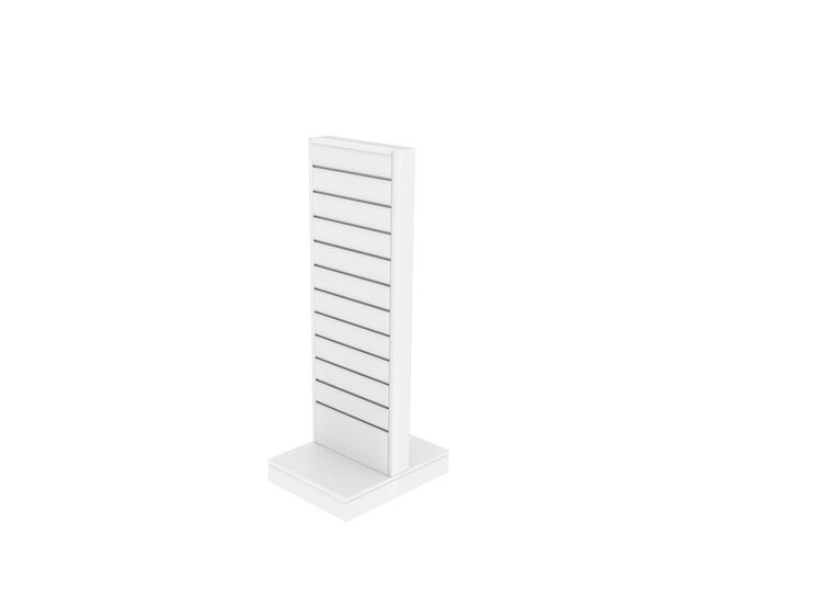 Gulvgondol 2-sidet rillepanel | Hvit H: 132 cm B: 44 cm D: 61 cm 