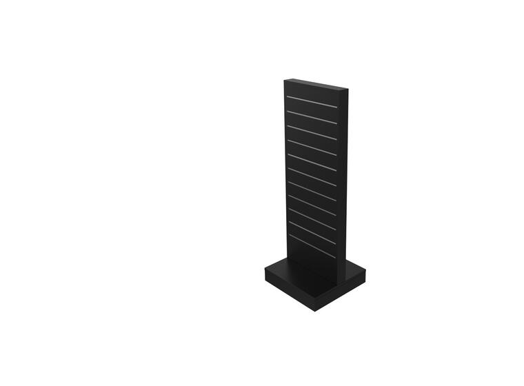 Gulvgondol 2-sidet rillepanel | Svart H: 132 cm B: 44 cm D: 61 cm 