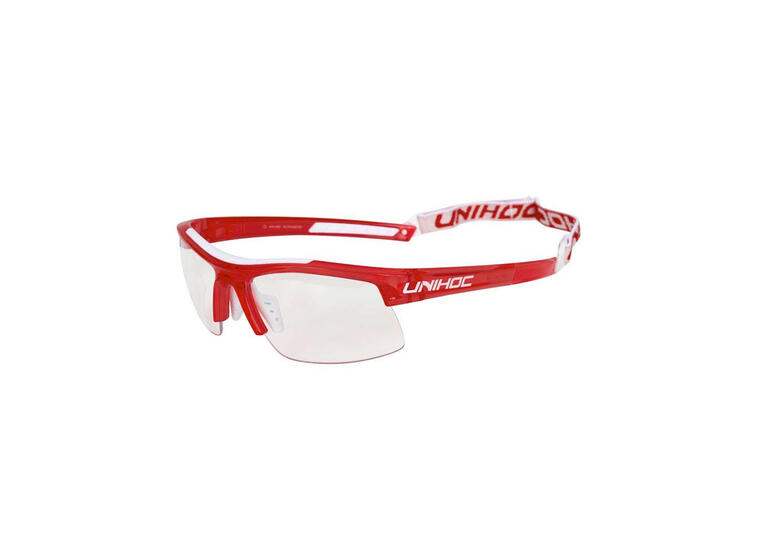 Innebandybriller Unihoc Energy Barn Beskyttelsesbriller | Rød/Hvit 
