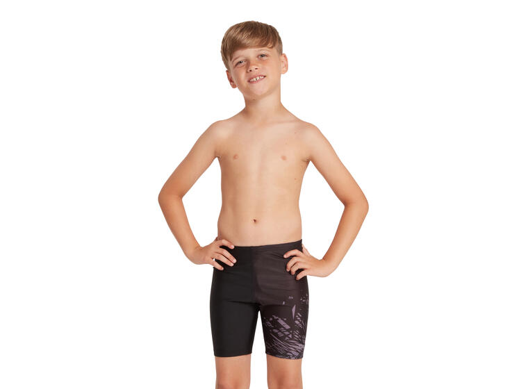 Latitude Mid Jammer Badebukse jr 116cm Zoggs | Svart/Flerfarget | Ecolast 