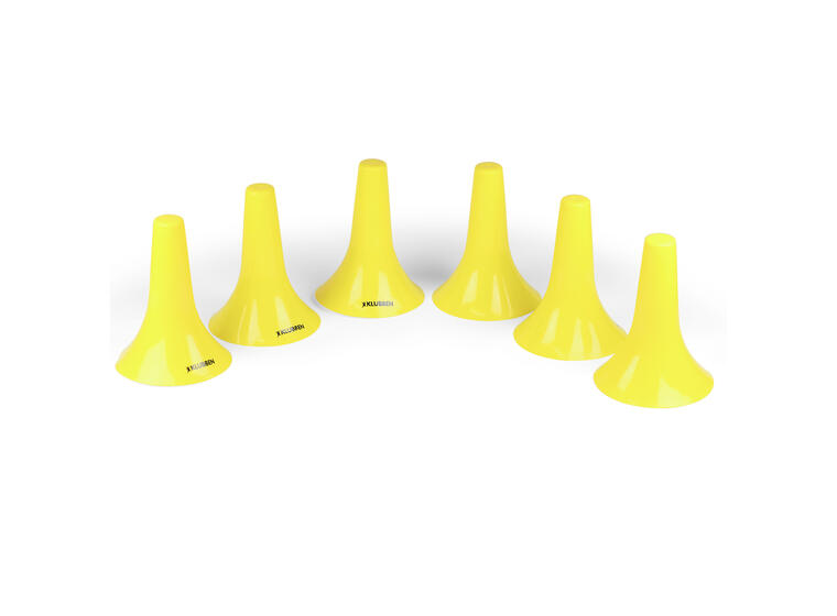 Markeringskjegler 6 stk | 22 cm Sett med 6 gule kjegler