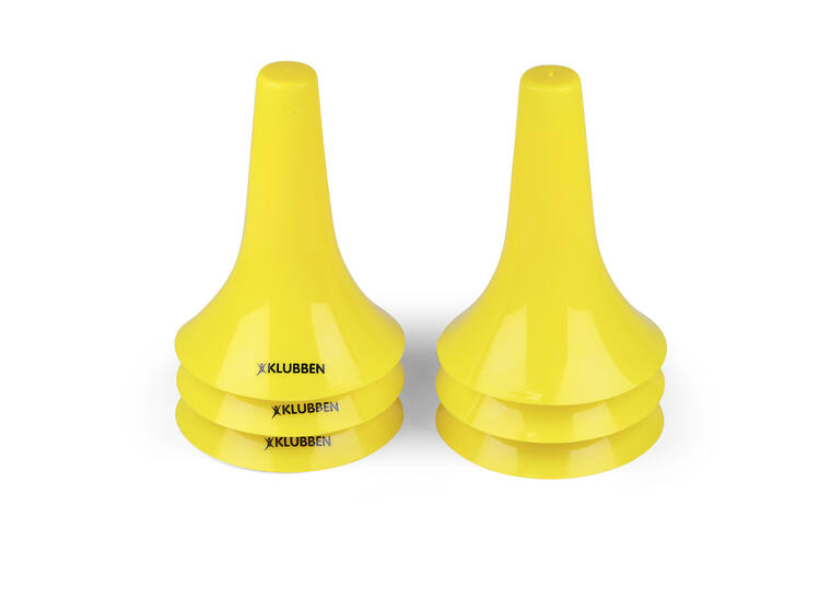 Markeringskjegler 6 stk | 22 cm Sett med 6 gule kjegler