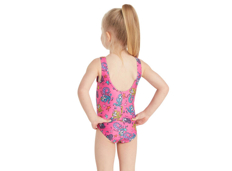 Merry Maiden Scoopback Badedrakt 92cm Zoggs | Rosa/Flerfarget | Ecolast 