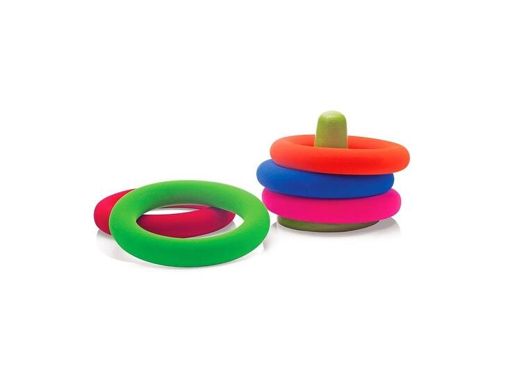 Ringspill i myk naturgummi Fargerikt ringkast - eco friendly 