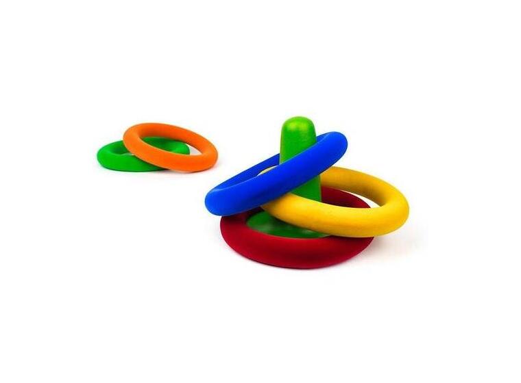 Ringspill i myk naturgummi Fargerikt ringkast - eco friendly 