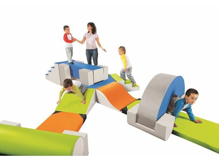 Skummodul | Trapp 3-trinn i skum 60x60x30 cm | grønn/ivory 