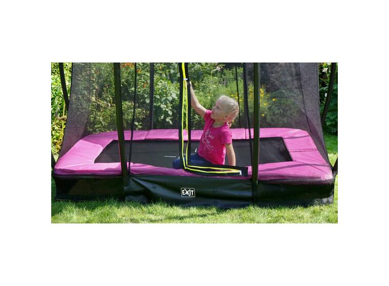 EXIT Silhouette bakketrampoline 153 x 214 cm | Rosa | Sikkerhetsnett 