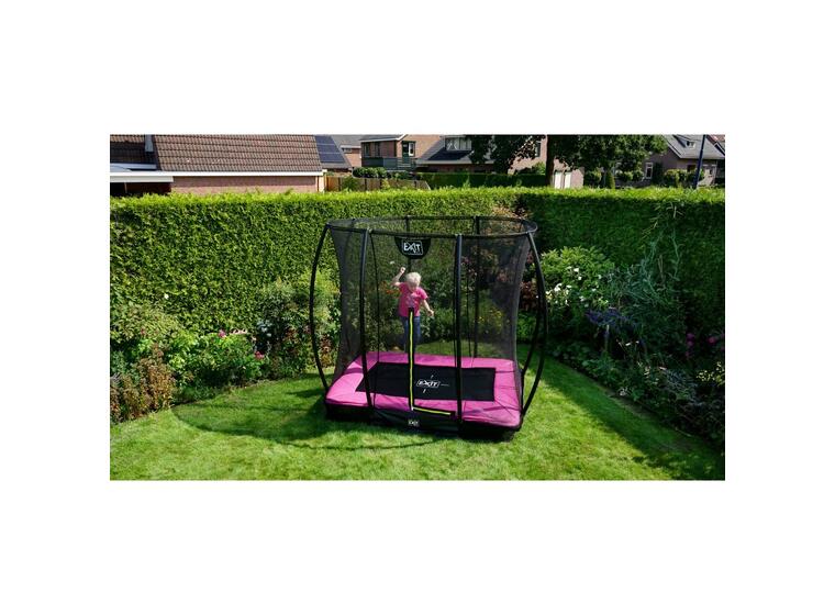 EXIT Silhouette bakketrampoline 153 x 214 cm | Rosa | Sikkerhetsnett 