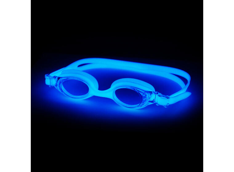 FlowGlow Svømmebrille barn og junior FINIS 4-12 år | Blå | Lyser i mørket 