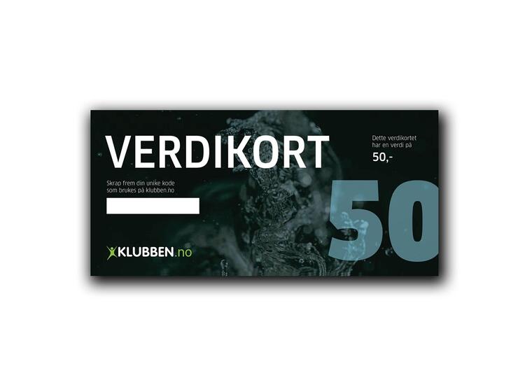 Gavekort kr 50,- | 20 stk Verdikort med skrapefelt 