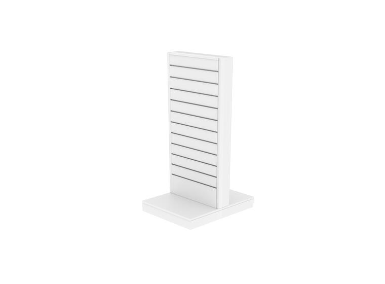 Gulvgondol 2-sidet rillepanel | Hvit H: 132 cm B: 64 cm D: 61 cm 