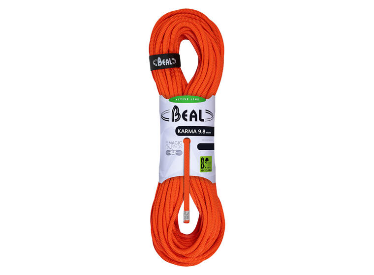 Klatretau Beal KARMA 9,8mmx60m Dynamisk enkelttau | Oransje 