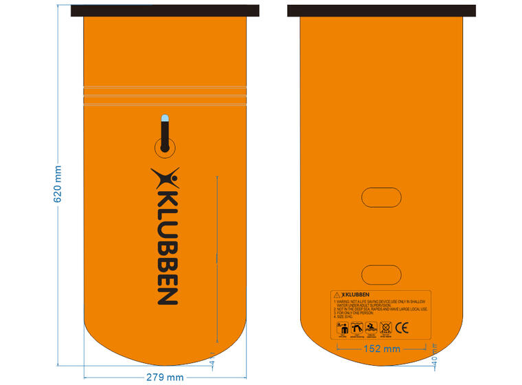 Klubben Safety Buoy Oppblåsbar bøye | Open water | Oransje 