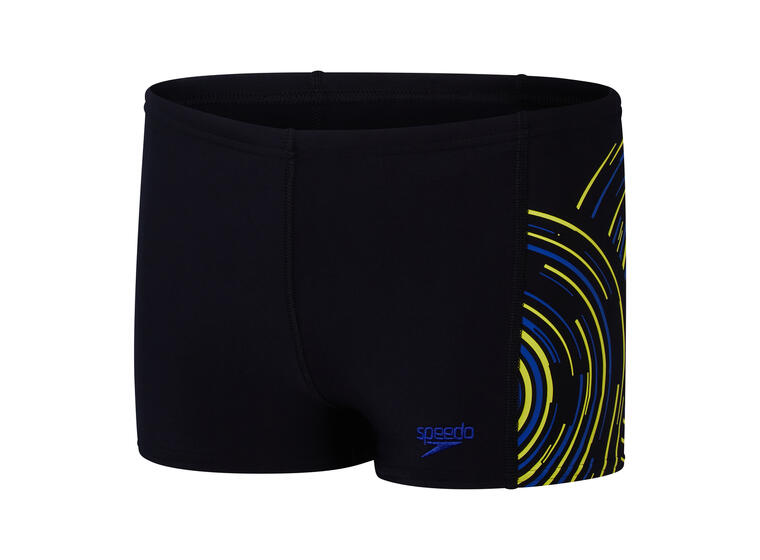 Plastisol Aquashort Badebukse jr 116 Speedo | Svart/Blå | EnduraFlex 