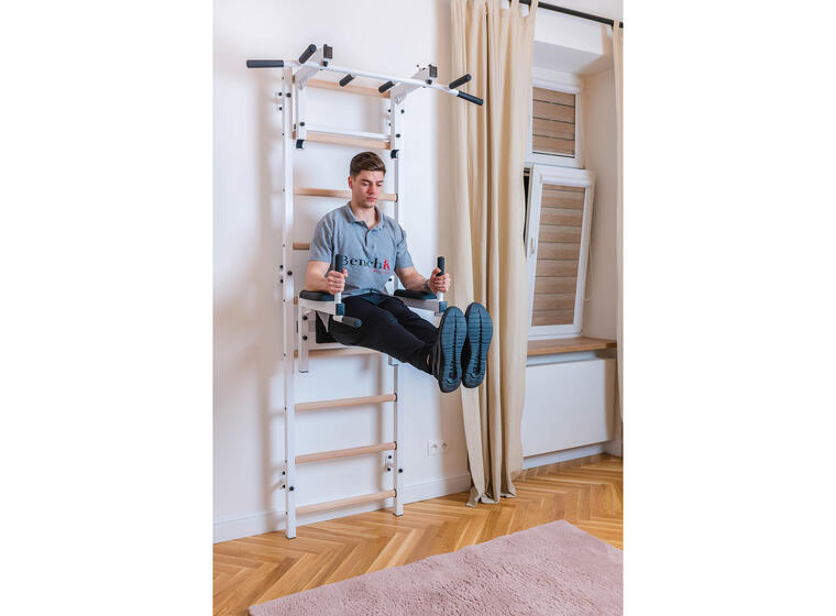 Ribbevegg BenchK 712W Hvit Avtakbar pull-up| Høydejusterbar dip bar 