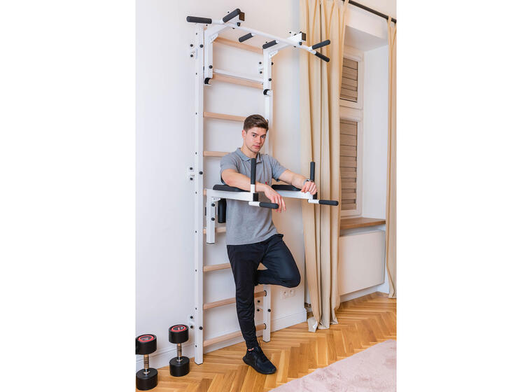 Ribbevegg BenchK 712W Hvit Avtakbar pull-up| Høydejusterbar dip bar 