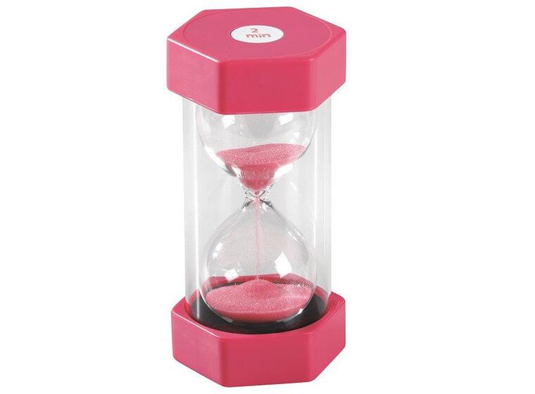 Timeglass 2 minutter med farget sand 