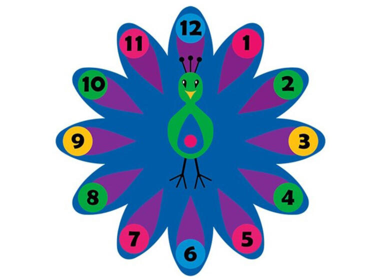 Asfaltmaling Påfugl Klokke 3 x 3 meter 