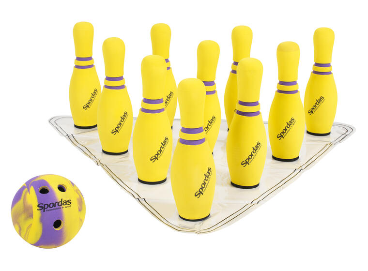 Bowlingsett Spordas i skum 38 cm bowlingkjegler og bowlingkule 