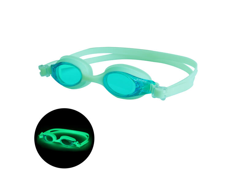 FlowGlow Svømmebrille barn og junior FINIS 4-12 år | Grønn | Lyser i mørket 
