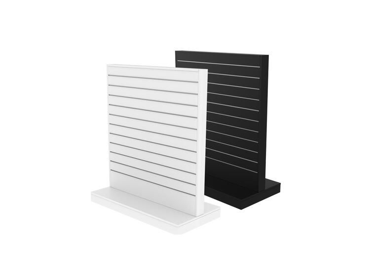 Gulvgondol 2-sidet rillepanel | Hvit H: 132 cm B: 124 cm D: 61 cm 