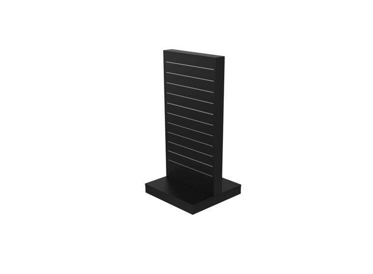 Gulvgondol 2-sidet rillepanel | Svart H: 132 cm B: 64 cm D: 61 cm 