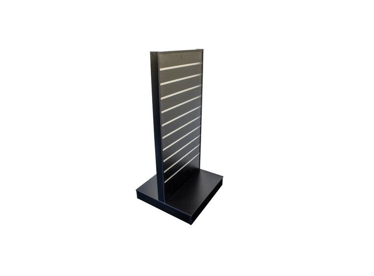 Gulvgondol 2-sidet rillepanel | Svart H: 132 cm B: 64 cm D: 61 cm 