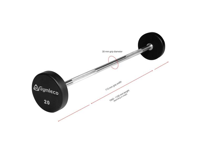 Gymleco vektstang med fast vekt 7,5 kg