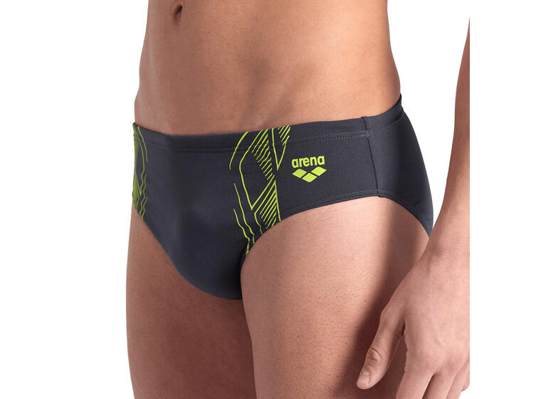 Reflecting Swim Briefs Badebukse 38 Arena | Grå/Gul | MaxLife ECO 