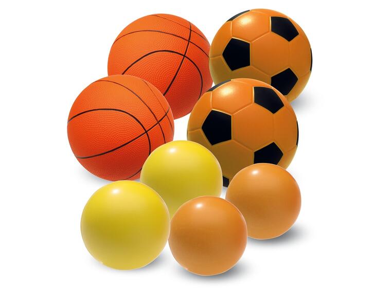 Softballer PU-skum Skole (8) 8 myke baller med ballnett 