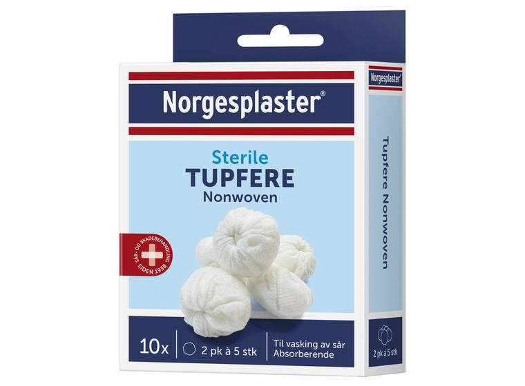 Tupfere 2 pk à 5 stk Tupfere til vasking av sår 