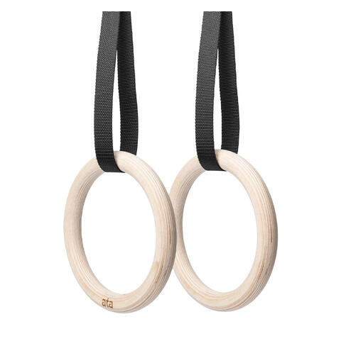 Turnringer ata Wooden Gym Rings Med stropper | CrossFit