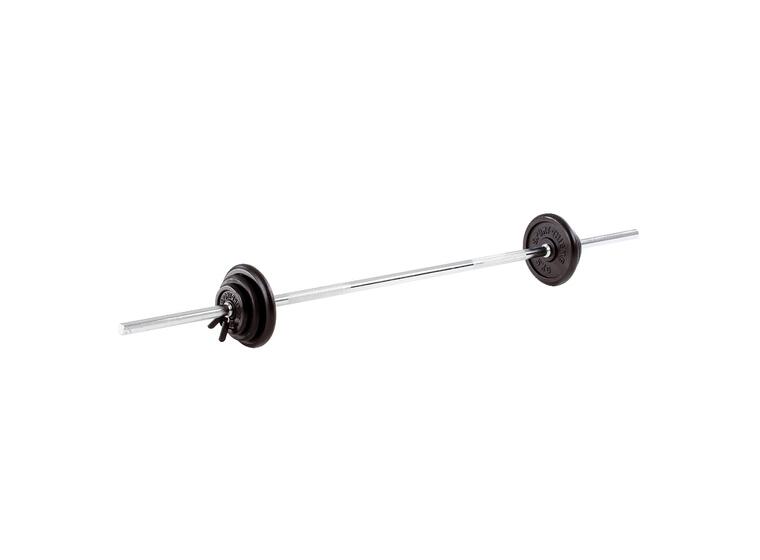 Vektsett Gummiert 27,5 kg Vektstang 160 cm, vektskiver og låser 